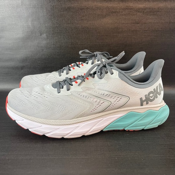 Hoka One Arahi 5 Mens 12.5 Grey Harbor Mist Blue Running Comfort Trainer Shoes